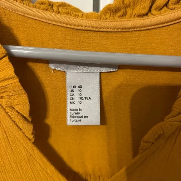 H&M Mustard Ruffle Mini Dress - Picture 4 of 5